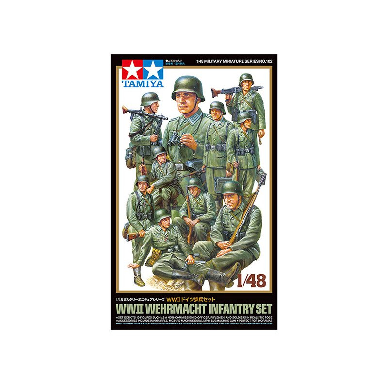 Infanterie Wehrmacht Milieu 2ème GM WWII - 1/48 - Tamiya 32602