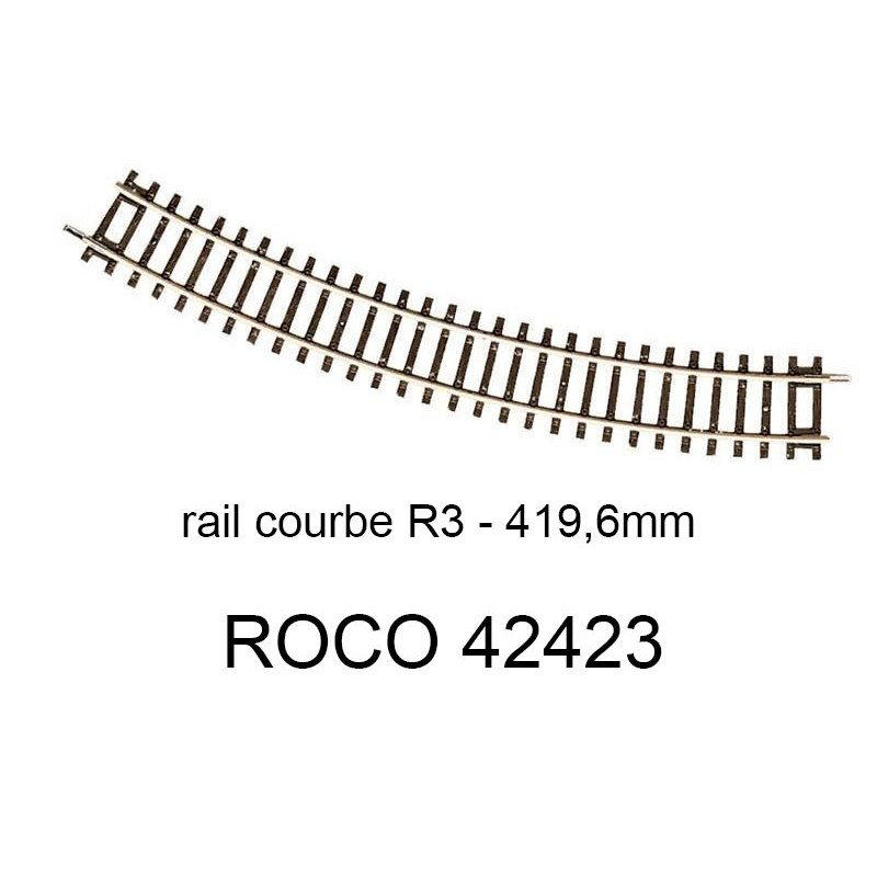 Rail courbe R3 419.6mm 30 degrés - ROCO 42423