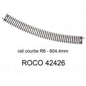 Rail courbe R6 604.4mm 30 degrés - ROCO 42426