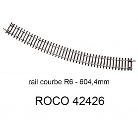 Rail courbe R6 604.4mm 30 degrés - ROCO 42426