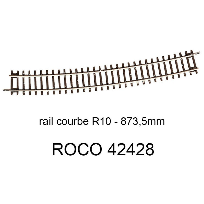 Rail courbe R10 888mm 15 degrés - ROCO 42428