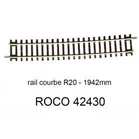 Rail courbe R20 1962mm 5 degrés - ROCO 42430