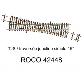 Traversée Jonction Simple (TJS) 230mm 15 degrés - ROCO 42448