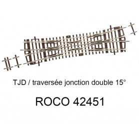 Traversée Jonction Double (TJD) 230mm 15 degrés - ROCO 42451