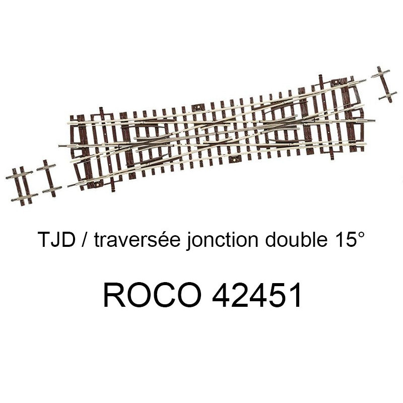 Traversée Jonction Double (TJD) 230mm 15 degrés - ROCO 42451