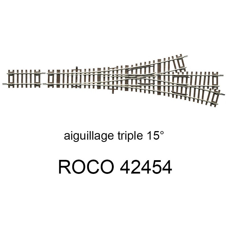 Rail aiguillage triple 287.5mm 15 degrés code 83 HO-1/87-ROCO 42454 