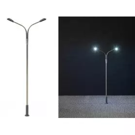 Lampadaire moderne double à LED - HO 1/87 - FALLER 180201