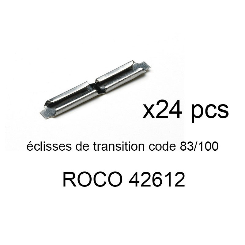 24 éclisses de transition code 83 à code 100 - ROCO 42612