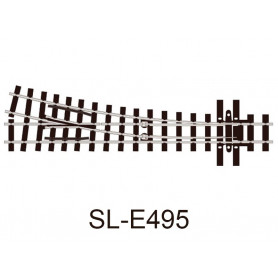 PECO SL-E495 - Aiguillage à droite moyen rayon code 80 échelle HOe