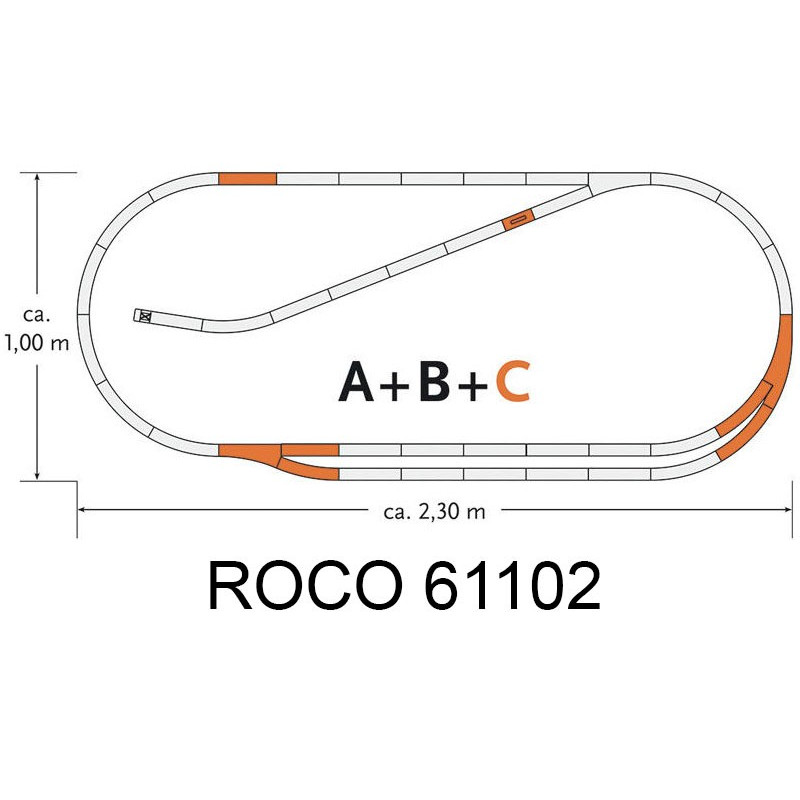Set C d'extension voie Geoline HO - ROCO 61102