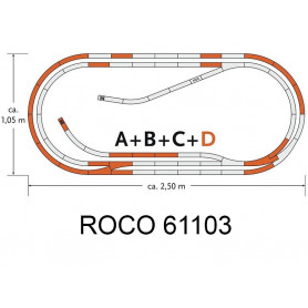 Set D d'extension voie Geoline HO - ROCO 61103