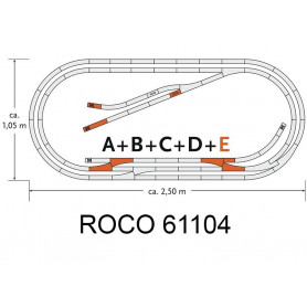 Set E d'extension voie Geoline HO - ROCO 61104