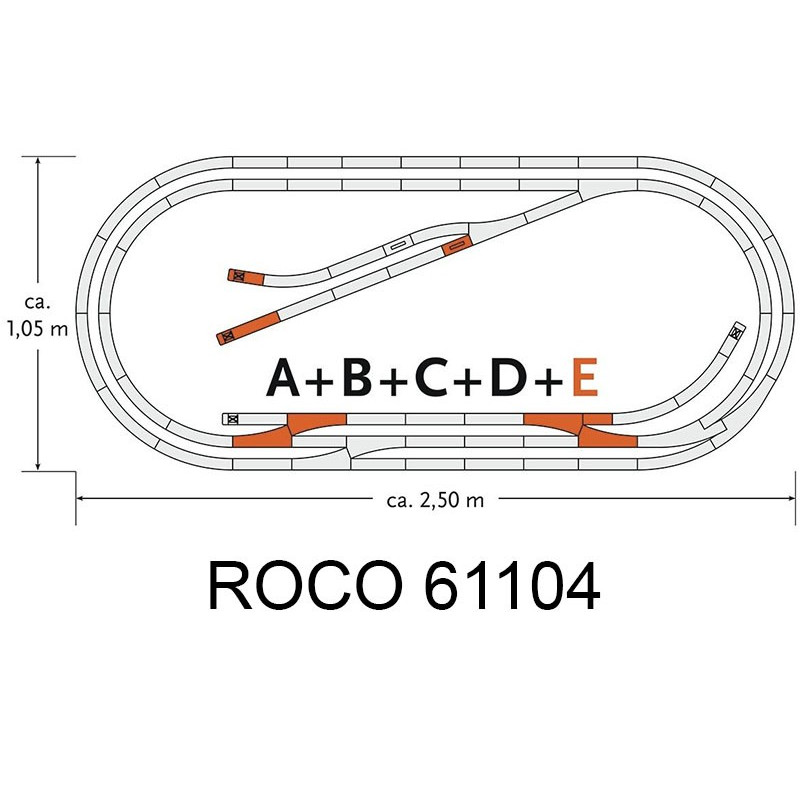 Set E d'extension voie Geoline HO - ROCO 61104