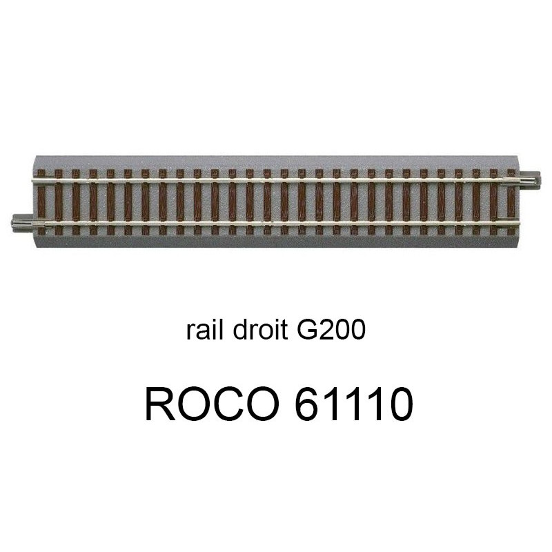 Rail droit G200 200 mm voie Geoline HO - ROCO 61110