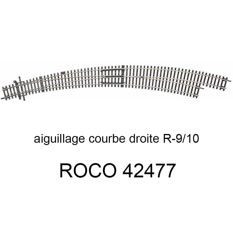 Aiguillage courbe à droite R9-R10 30 degrés - ROCO 42477