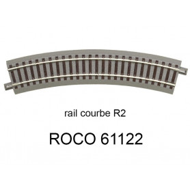 Rail courbe R2 358 mm 30 degrés voie Geoline HO - ROCO 61122