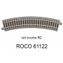 Rail courbe R2 358 mm 30 degrés voie Geoline HO - ROCO 61122