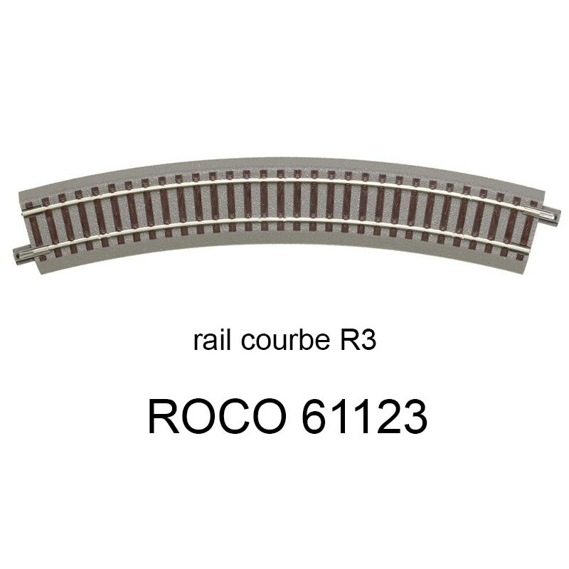 Rail courbe R3 434.5 mm 30 degrés voie Geoline HO - ROCO 61123