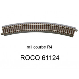 Rail courbe R4 511.1 mm 30 degrés voie Geoline HO - ROCO 61124