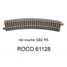Rail courbe GB2 R5 502.7 mm 22.5° voie Geoline HO 1/87 - ROCO 61128