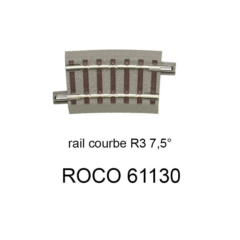 Rail courbe R3 434.5 mm 7.5 degrés voie Geoline HO - ROCO 61130