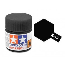 Tamiya X-18 - noir satiné - pot acrylique 10 ml