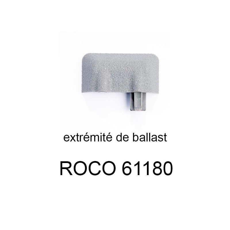 1x extrémité de rail ballastée voie Geoline HO - ROCO 61180