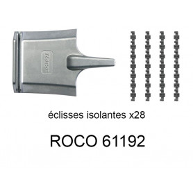 28x éclisses isolantes pour voie Geoline HO - ROCO 61192