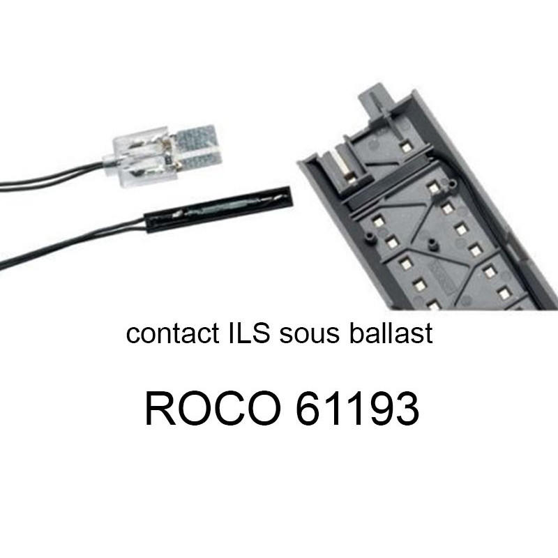 Interrupteur à lame souple ILS câblé pour voie Geoline HO - ROCO 61193