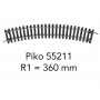 Piko 55211 - Voie A - rail courbe R1 360mm - HO