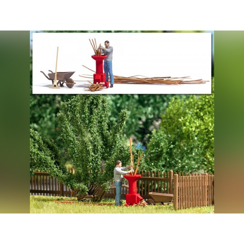 Jardinier et broyeur de jardin - HO 1/87 - BUSCH 7970
