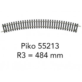 Piko 55213 - Voie A - rail courbe R3 480mm - HO