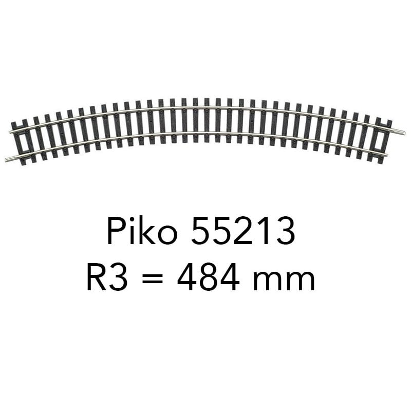 Piko 55213 - Voie A - rail courbe R3 480mm - HO