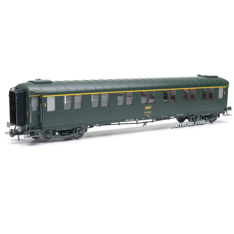 Voiture Métallisée Ex-PLM, A7, vert 301, SNCF Ep.IV HO 1/87 - REE VB-429