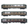 3 Voitures métallisées A7 N° 602, B8 N°5036 et 5033, PLM Ep.II HO 1/87 - REE VB-421