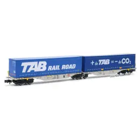 Wagon Sggmrss90 TOUAX TAB - de CO2 + RAILROAD ép. V-VI - N 1/160 - REE NW-206