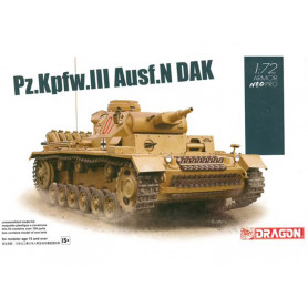 Panzer III Ausf.N Afrika Korps - échelle 1/72 - DRAGON 7634