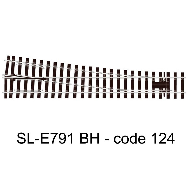 PECO SL-E791BH - Aiguillage moyen à droite 8° code 124 échelle O