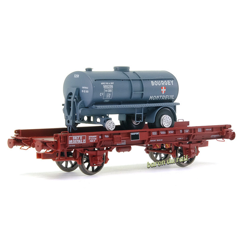Wagon UFR monoporteur BOUGEY MONTREUIL ép III - HO 1/87 - REE WB-645