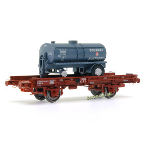 Wagon UFR monoporteur citerne BOUGEY MONTREUIL ép IV - HO 1/87 - REE WB-646