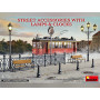 Accessoires de rue, lampadaires, bancs, barrières, horloge - échelle 1/35 - MINIART 35639
