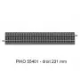 Rail droit 231 mm G231 - voie A avec ballast - PIKO 55401