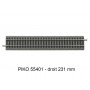 Rail droit 231 mm G231 - voie A avec ballast - PIKO 55401