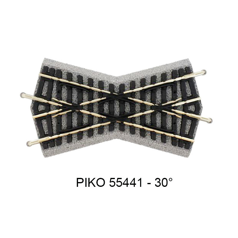 Croisement court 30° K30 - voie A avec ballast - PIKO 55441