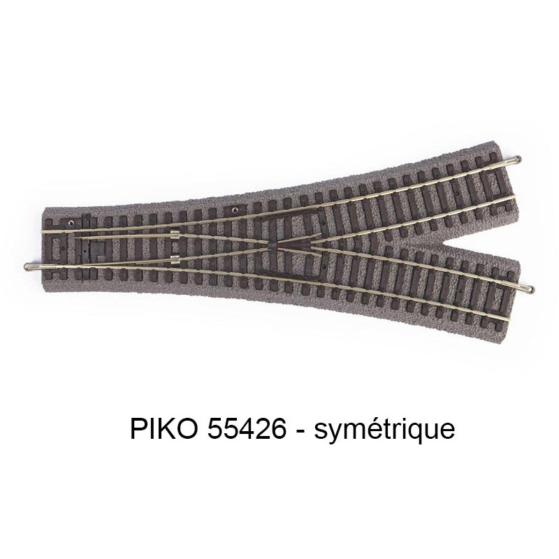 Aiguillage symétrique en Y WY - voie A avec ballast - PIKO 55426
