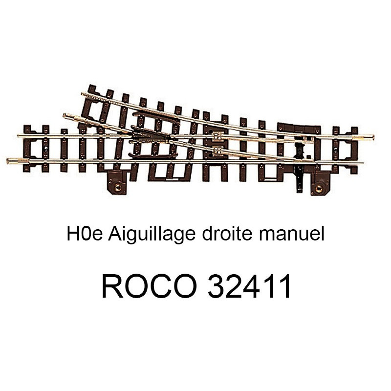 Aiguillage droite 134.3 mm 15 degrés voie étroite HOe - ROCO 32411