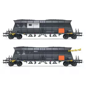 2x wagons trémies EF60 livrée EDF ép. IV - HO 1/87 - JOUEF HJ6210