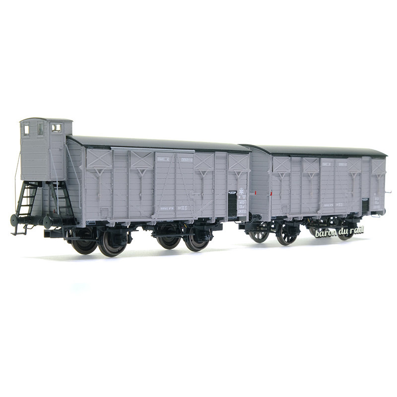 2x wagons couverts Ocem 19 MIDI ép II - HO 1/87 - REE WB-683