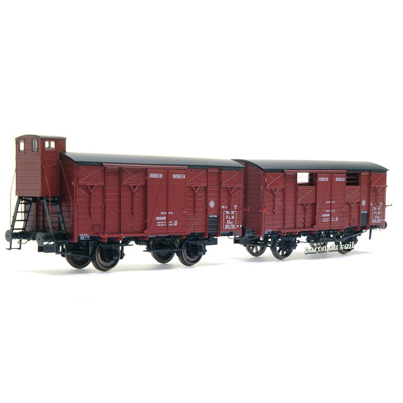 2x wagons couverts Ocem 19 PLM ép II - HO 1/87 - REE WB-685