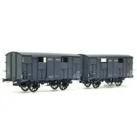 2x wagons couverts Ocem 19 A.L. ép II - HO 1/87 - REE WB-687